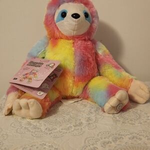 Colorful Plush Sloth Stuffed Animal